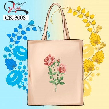 Еко-сумка під вишивку "Рожеві троянди"
