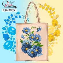 Еко-сумка під вишивку "Сині квіти"